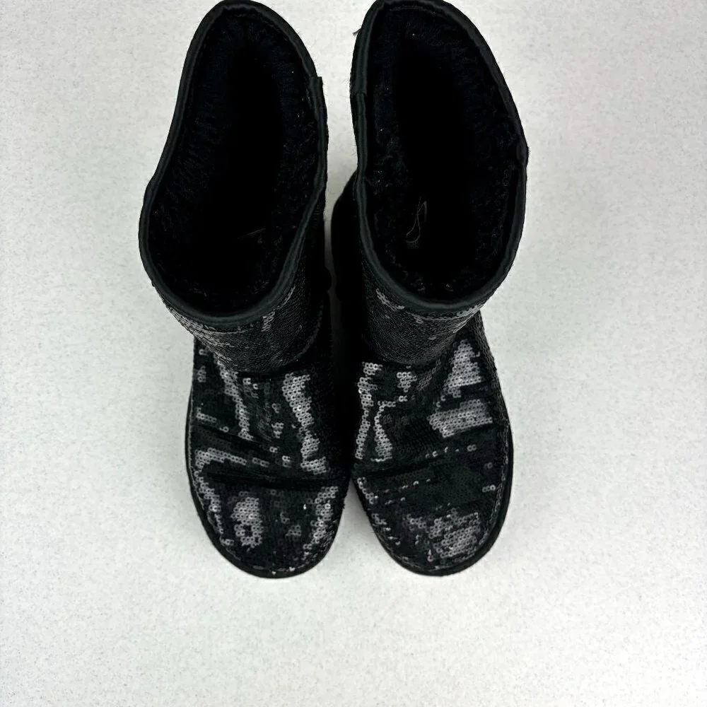 UGG Classic Short Chunky Sequin Boot Black 8